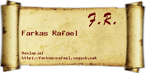 Farkas Rafael névjegykártya